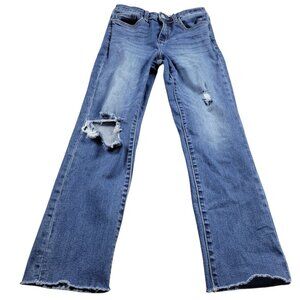 Vervet Jeans Womens 27 Constance Mid Rise Distressed Ankle Denim Rip Leg